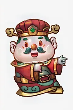 财富财神卡通角色模型元素