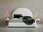 Leather double bed with upholstered headboard BJORN - Cattelan Italia