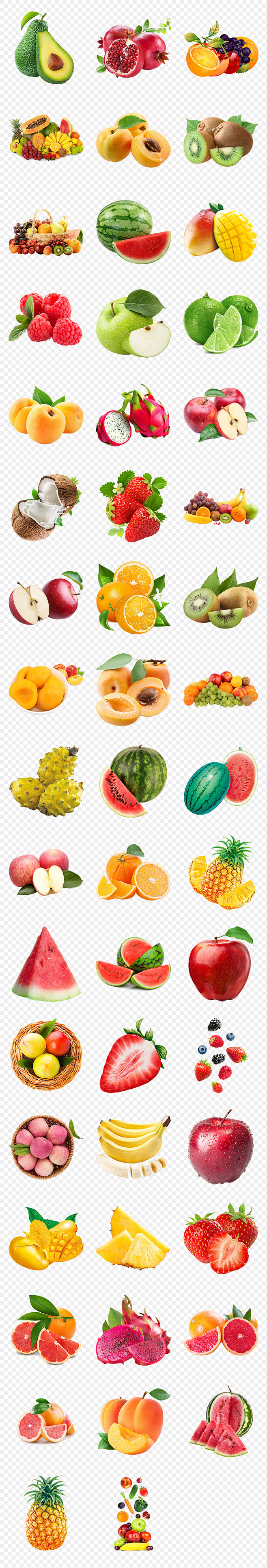 多种水果素材水果集合水果海报素材背景图片...