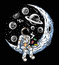 4246622-astronautas-bebendo-cafe-e-comendo-rosquinhas-na-lua-ilustracao-vetor.jpg (884×980)