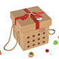 圣诞礼品盒正方形牛皮纸盒子手提水果礼盒干货礼物包装盒生日礼盒-淘宝网