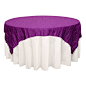 Your Chair Covers Inc. - 90 inch Square Crinkle Taffeta Table Overlays Purple, $9.99 (http://www.yourchaircovers.com/90-inch-square-crinkle-taffeta-table-overlays-purple/)