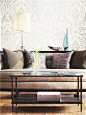 【图】低调奢华欧式客厅卧室大花环保墙纸效果图-阳光无限壁纸