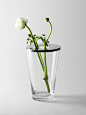 Focus Vase : Thanks to the cleverly designed hole in its lid, the Focus vase is perfect for both a single flower as well as a whole bouquet.