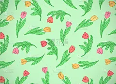 可爱的,水平画幅,贺卡,动画片,纺织品,壁纸,郁金香,夏天,花,充满