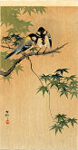 树麻雀和竹子 - 大原篁村 - WikiPaintings.org