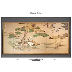 灵鹤鸣青松 山水写意 禅境悠然｜金箔屏风_1_独角鹿艺廊_来自小红书网页版