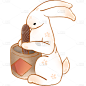 手绘-中秋节兔子元素9
