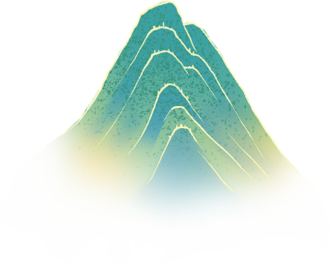 中式山水图案插画云纹背景 山峦山描边山4 (4)