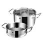 德国双立人单层蒸锅24cm不锈钢汤锅蒸笼锅具2件套装3层加厚复底