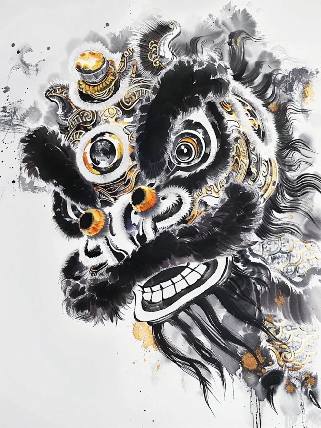 插画｜醒狮献瑞 - 小红书-花瓣网