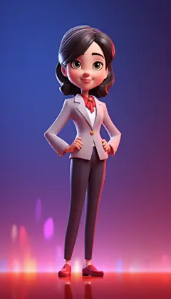 商务人士职业领导女性人物模型