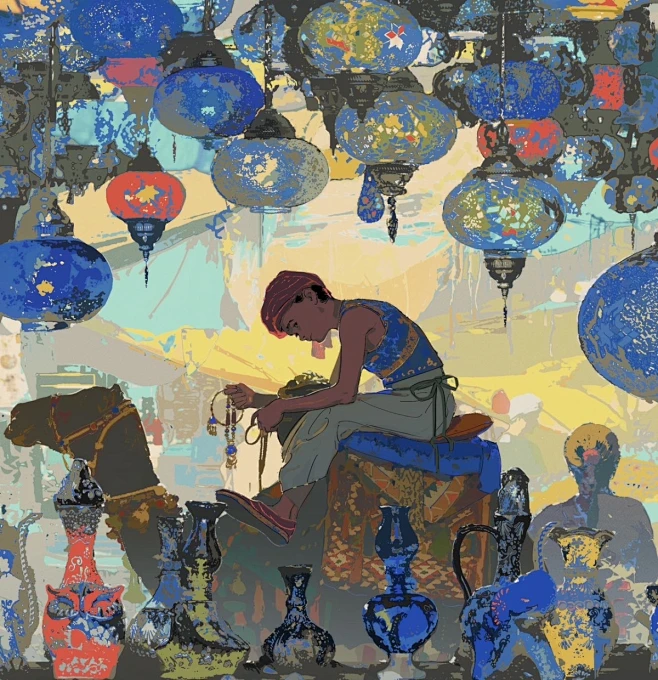 阿里巴巴与四十大盗_丁丁框的插画作品_涂鸦王国_原创插画平台-花瓣网