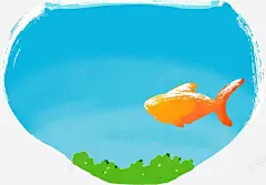 手绘蓝色海洋鱼类高清素材 页面网页 平面电商 创意素材 png素材