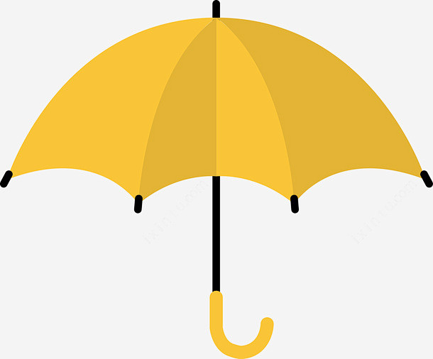 卡通黄色雨伞矢量图免抠png素材_新图网ixintu.com
