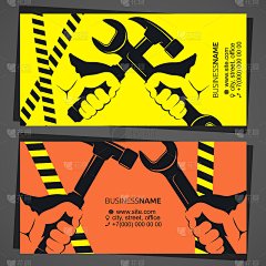 手握扳手修理名片