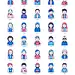 50个人物工作职业办公男女卡通动漫头像插画插图icon图标模板素材设计