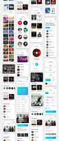 UI Kits : Aura-music service UI Kit, is a full-fledged application for listening to music, tracking concerts and buying tickets for events, bonus Aura can Swami communicate to study you and offer the best tracks. UI Kit consists of 45 screens in a dark an