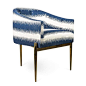 Art Deco Dining Chair in Stripe Ikat