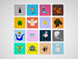 Pixel Illustration of different mythical and pop-culture creatures.