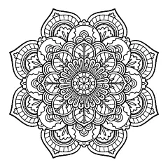 矢量曼陀罗线条花纹元素