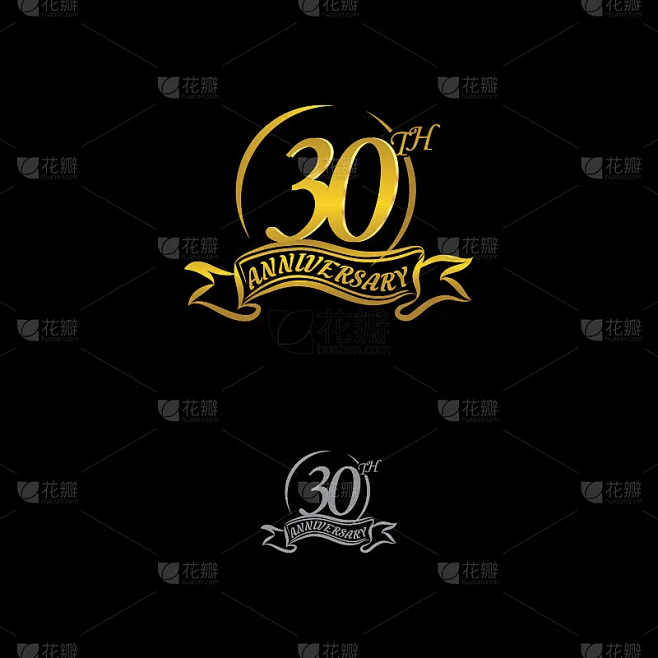 周年向量不寻常的标签。三十年的象征。生日抽象的标志。30日禧年素材-花瓣网