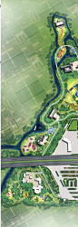 原创高速服务区景观规划彩色总图ps素材服务区观光公园彩平ps素材