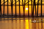 Oceanside Pier and Golden Sunset - May 4, 2014 - 创意图片 - 视觉中国