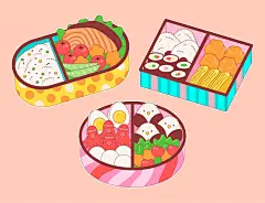 手绘东南亚日式面食小丸子海鲜餐厅海报插画AI矢量图片素材 (36)