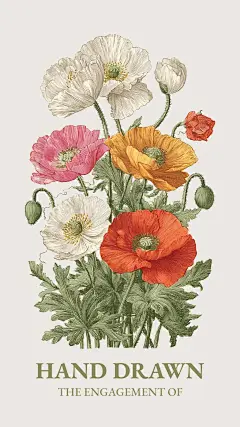 水彩鲜花贺卡AIGC