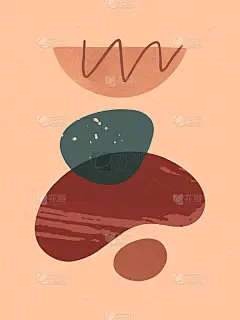 现代抽象矢量插图与有机的各种形状和纹理