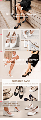 Amazon.com | IDIFU Women's Dress Shoes for Women Pumps Mary Jane Heels Low Block Round Closed Toe Wedding Office Work | Pumps