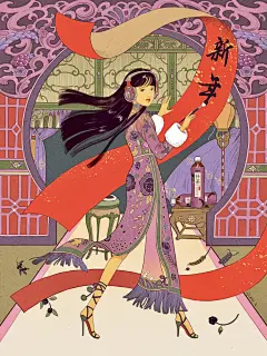 《紫气东来》｜贺岁插画