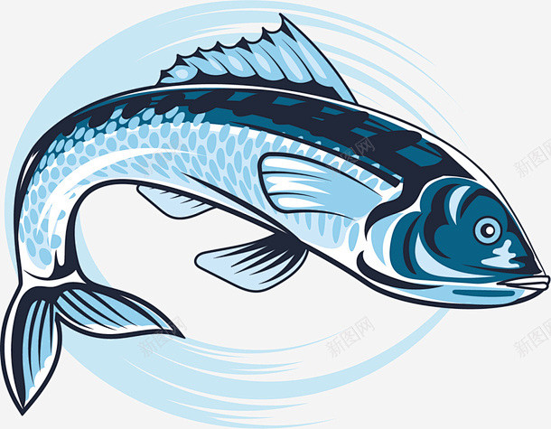 蓝色海鱼跃动海鱼 设计图片 页面网页 平...