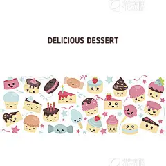 Background with cute cakes.
