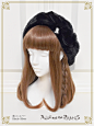 A/P ribbon pearl fur beret