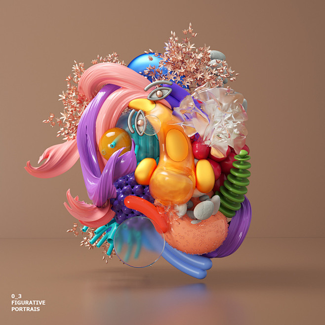 国外 3D 立体插图人物肖像-设计欣赏-...