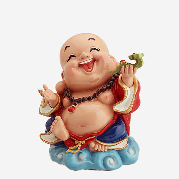 q版笑佛玉如意平面电商创意素材png素材