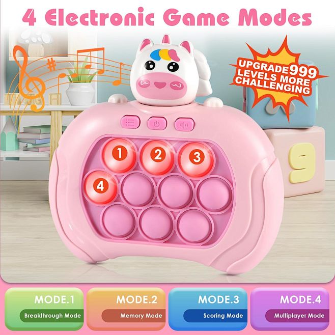 Pop-It Fidget Sensor Game Console - Jeu Puzzle Lumineux Pour Enfants Et Adultes Anti-Stress