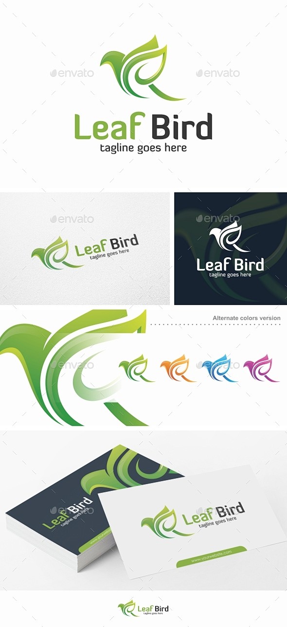叶鸟——标志模板——动物标志模板Leaf...