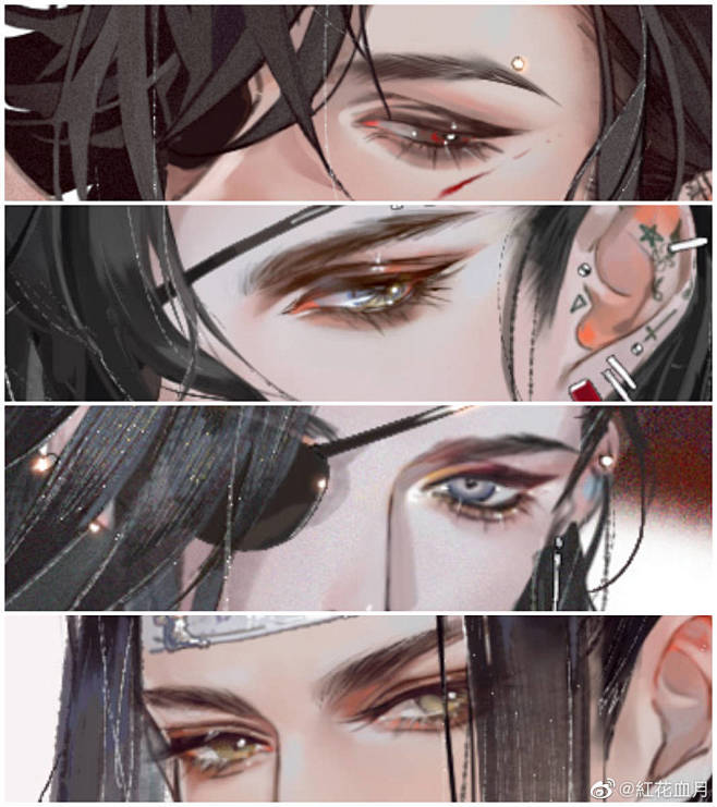 绘画/素材参考/眼睛，画师：紅花血月，画...