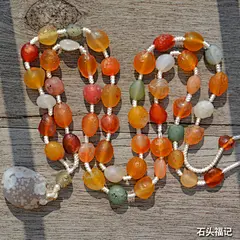 天然戈壁玛瑙原石 阿拉善奇石 玻璃透玛瑙原石项链 毛衣链 手串