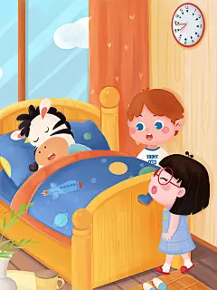 儿童插画——起床！ | 库大壮 - 原创作品 - 涂鸦王国