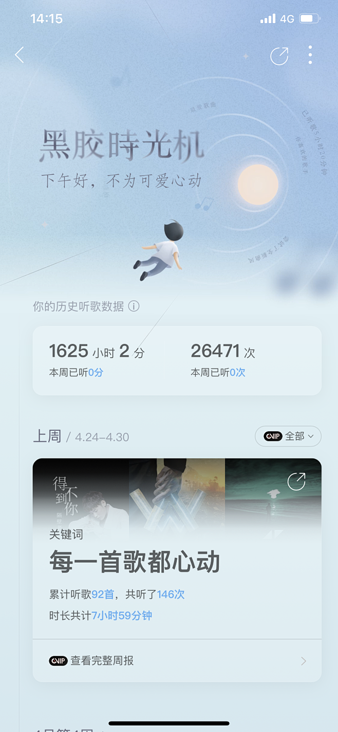 网易云音乐UI
听歌周报