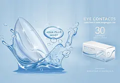 隐形眼镜Ai矢量广告海报 eye contacts#020401