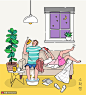 周末休息 温馨家庭 休息情侣 业余生活插图插画设计AI ti013a23801休闲生活素材下载-优图-UPPSD