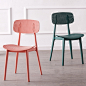 北欧餐椅家用塑料椅子现代简约牛角洽谈书桌椅凳子靠背网红化妆椅-淘宝网