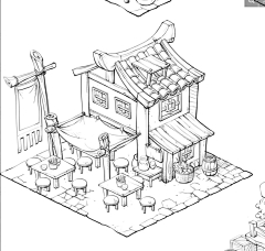 蛋挞挞喵采集到场景线稿