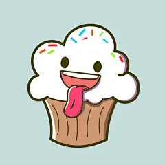 卡通蛋糕的表情包插画艺术设计图