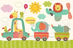 训练与婴孩密林动物-媒介例证, eps